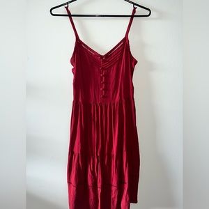 Red midi dress